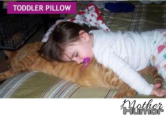 Cute picture of girl sleeping on cat