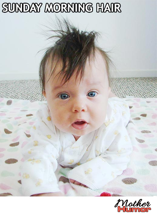 Funny Baby with Messy Hair