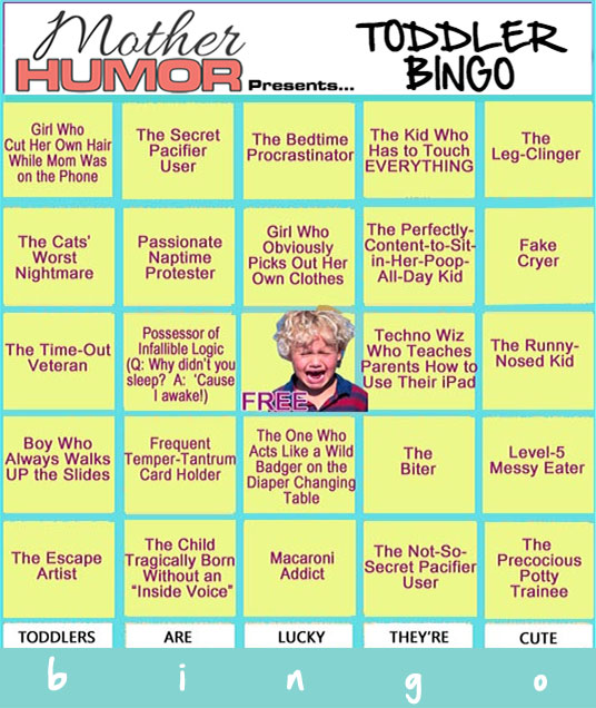 Toddler Bingo Card
