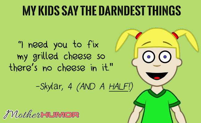 Cartoon of girl mother humor