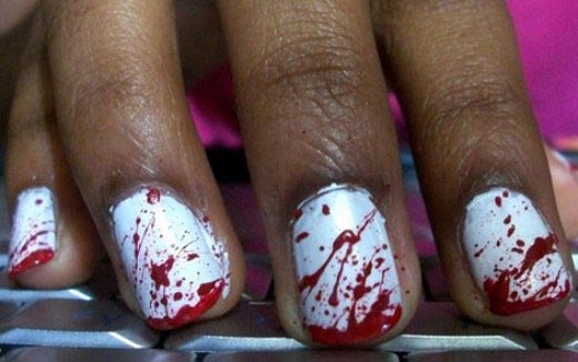 bloody manicure