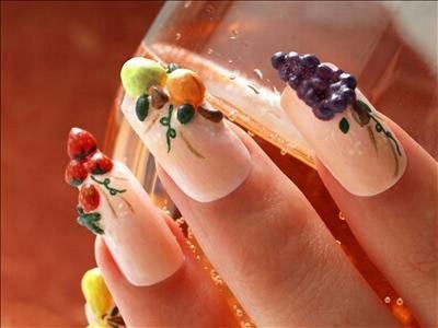 funny fruit manicure