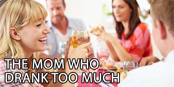 Picture of mom holding wine