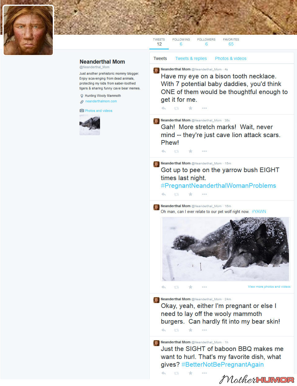 Funny Tweets from Neanderthal Moms