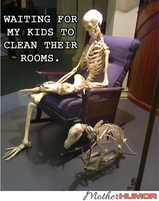 Skeleton sitting in chair